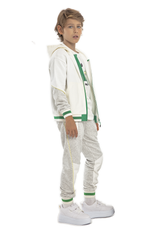 Tennis Collection | Slogan Print Contrast Zip Hoodie